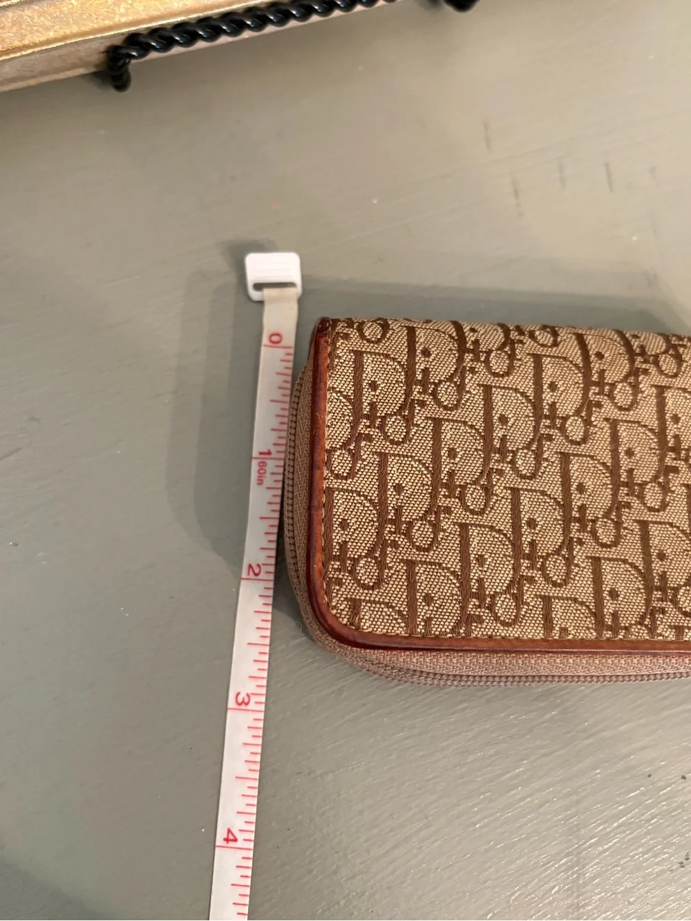 Rare Vintage Christian Dior Trotter Monogram Zip-Around Coin Purse/Key Pouch